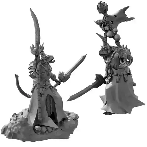 Lord Of Rats Rat Swarms Leader Multiple poses and weapons  3D print model