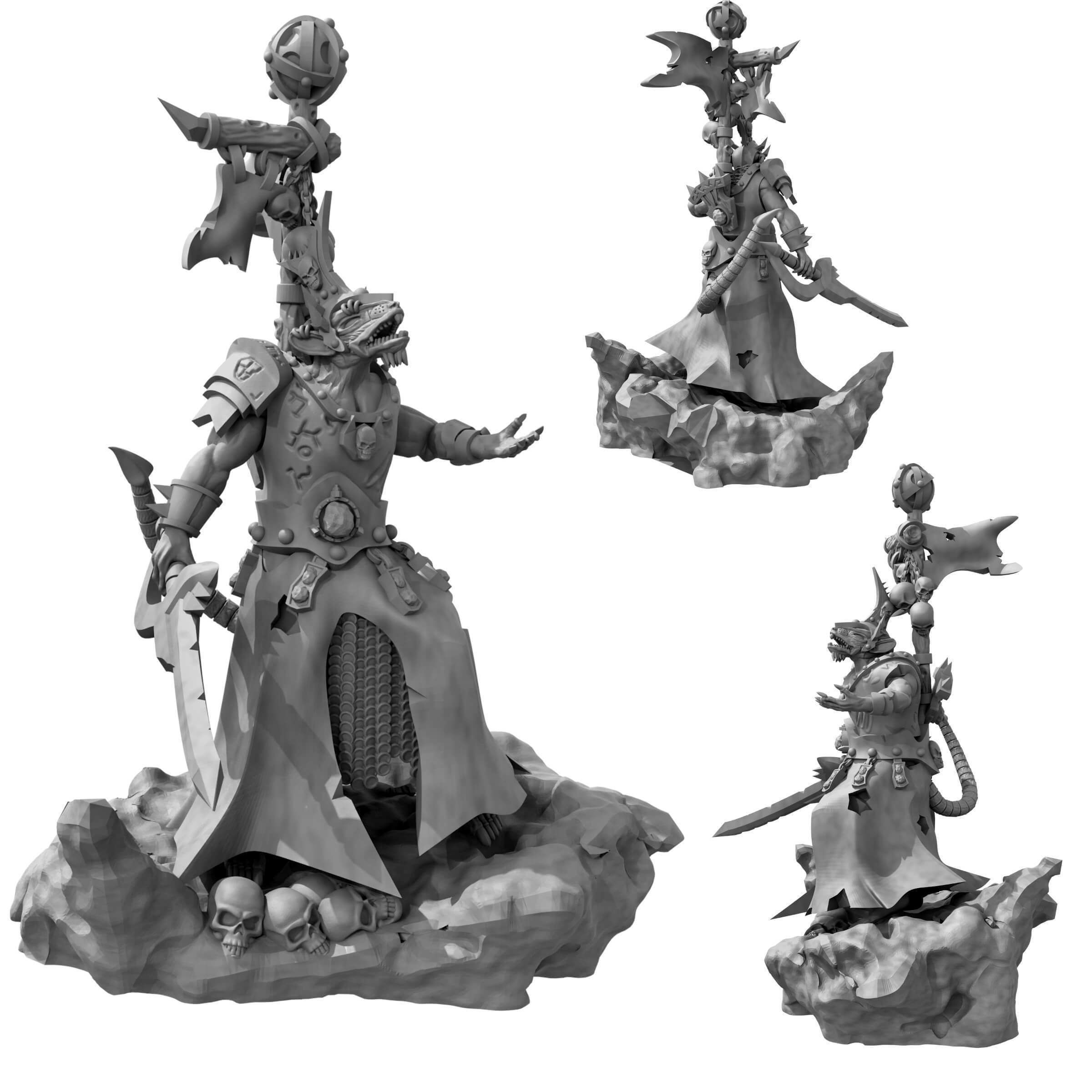 Lord Of Rats Rat Swarms Leader Multiple poses and weapons 3D print model_21