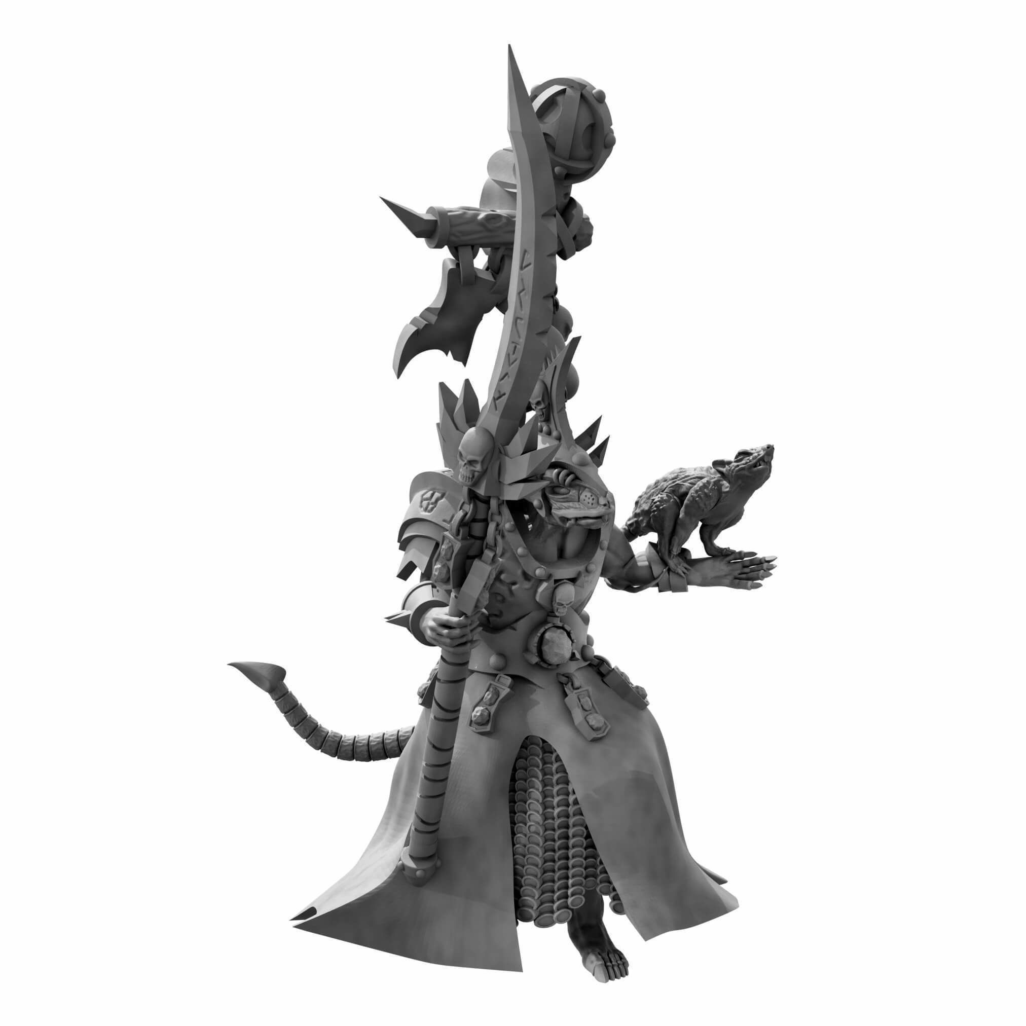 Lord Of Rats Rat Swarms Leader Multiple poses and weapons 3D print model_16