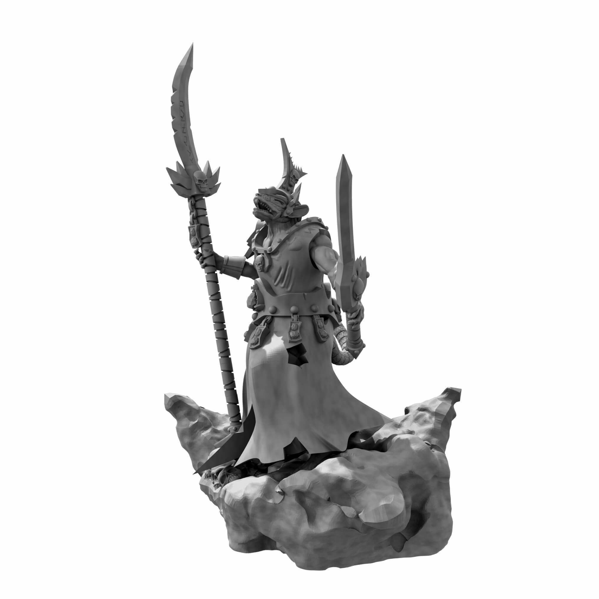 Lord Of Rats Rat Swarms Leader Multiple poses and weapons 3D print model_15