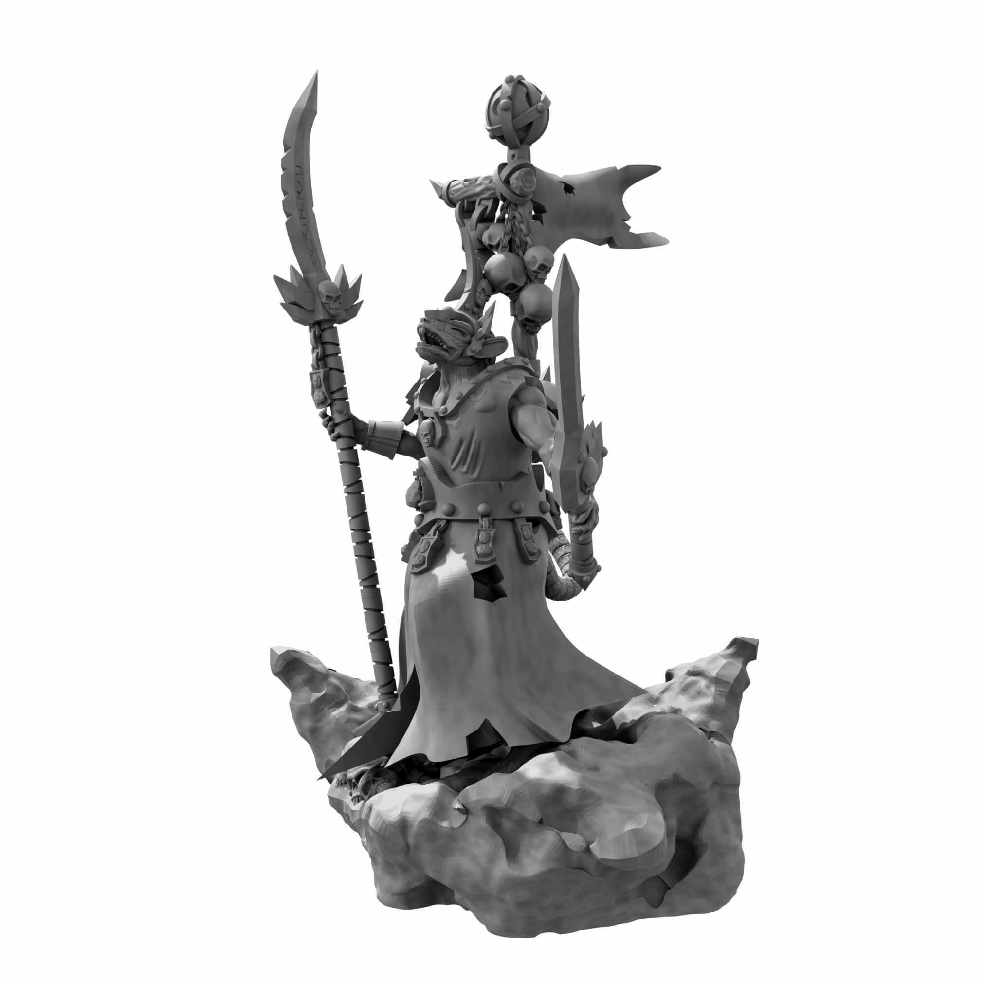 Lord Of Rats Rat Swarms Leader Multiple poses and weapons 3D print model_2