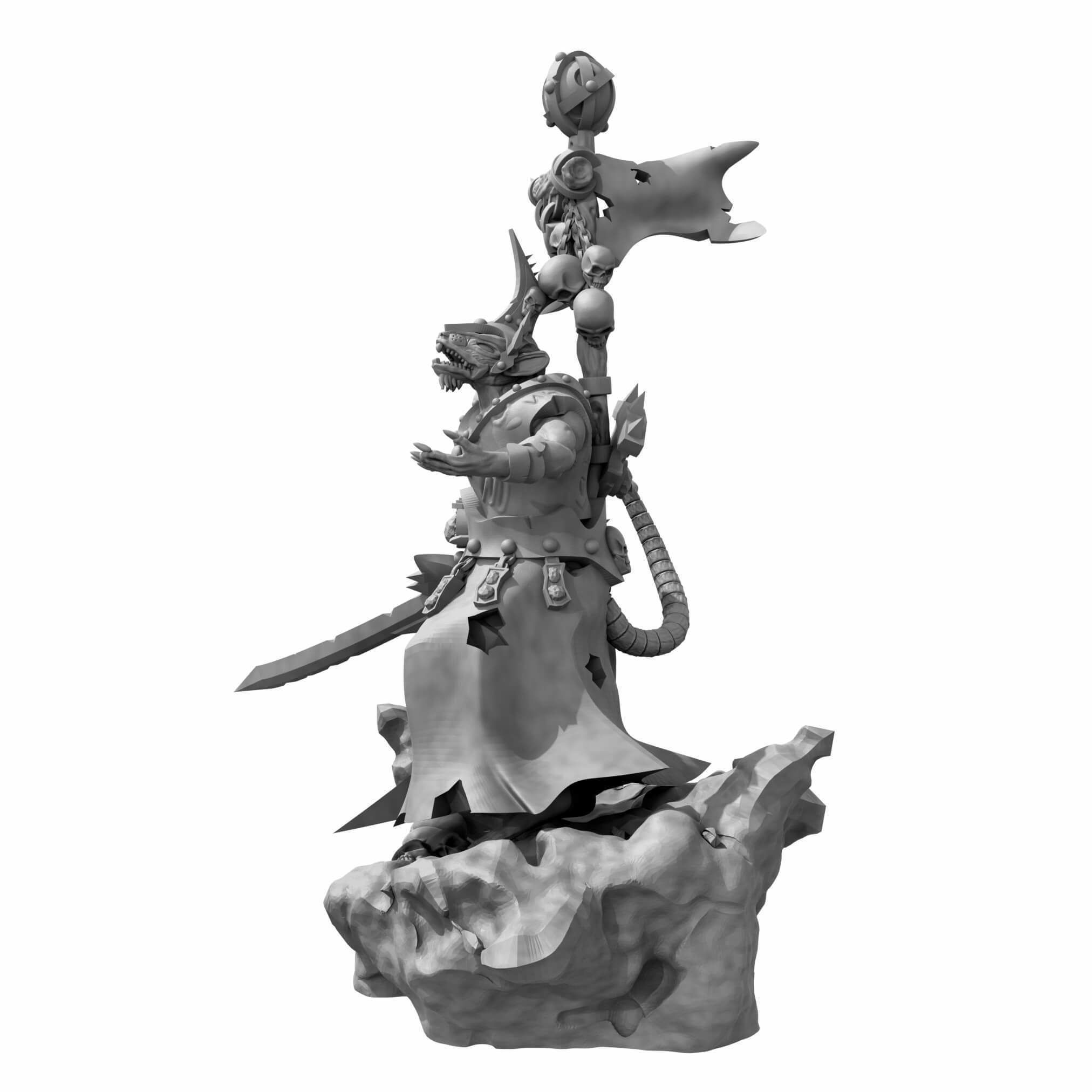 Lord Of Rats Rat Swarms Leader Multiple poses and weapons 3D print model_7