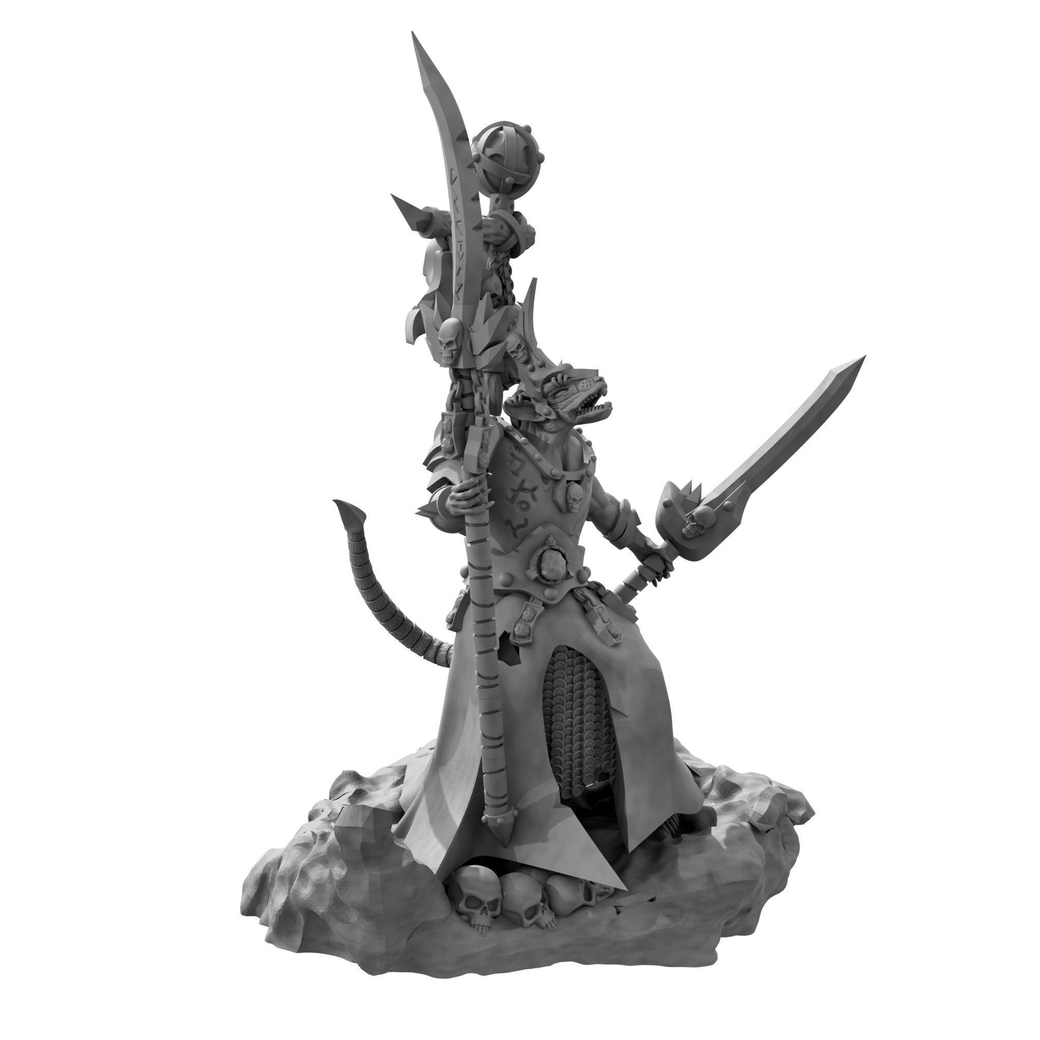 Lord Of Rats Rat Swarms Leader Multiple poses and weapons 3D print model_18