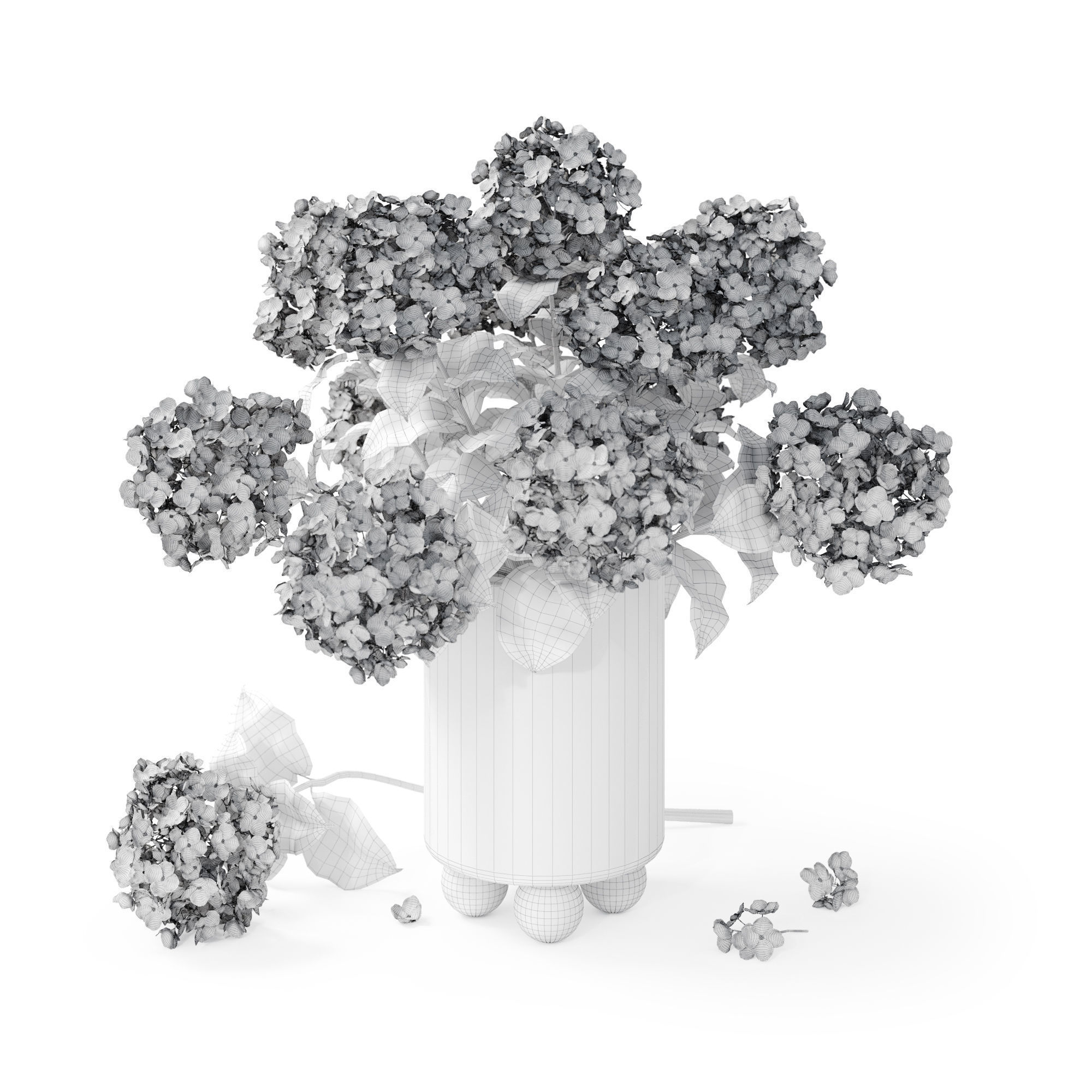 Hydrangea Blue 3D model_7