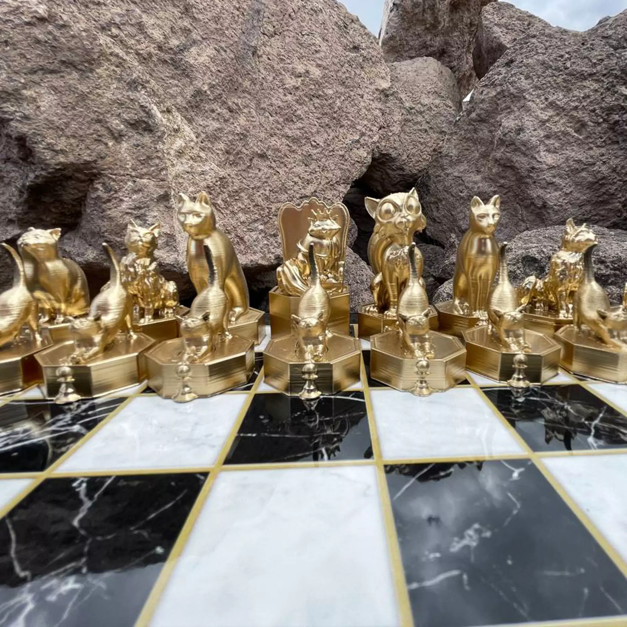 Cat Versus Dog Chess Set-3D Print Set 3D print model