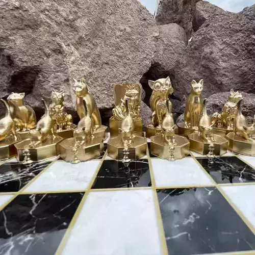 Cat  Versus Dog Chess Set-3D Print Set