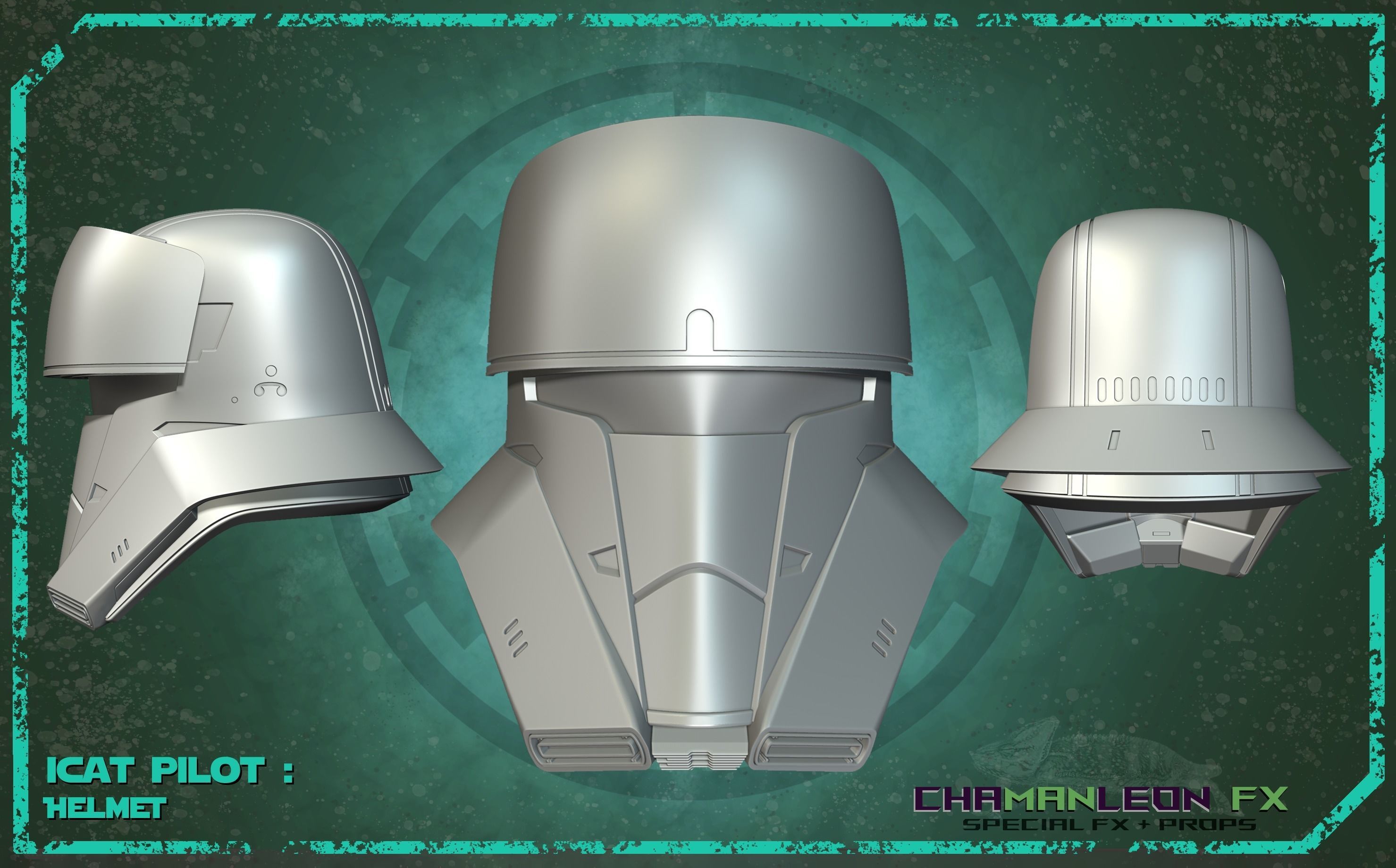 ICAT Pilot helmet from Rogue One and Mandalorian 3D print model_3