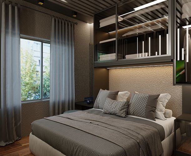 bedroom12 modern bedroom design Free 3D print model