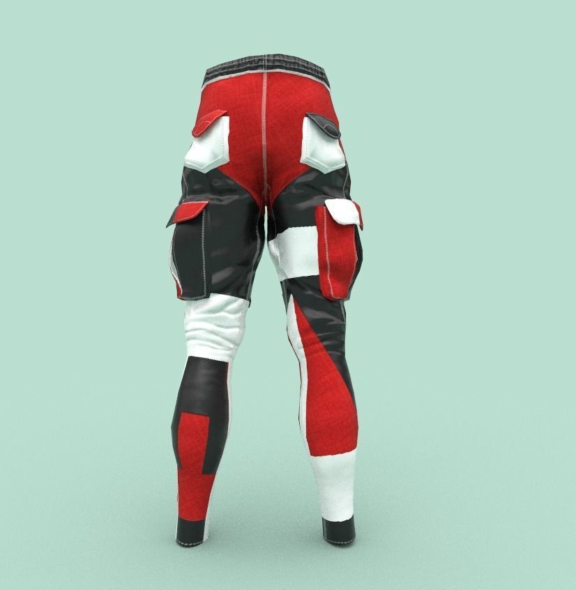 Tactical pants Low-poly 3D model_4