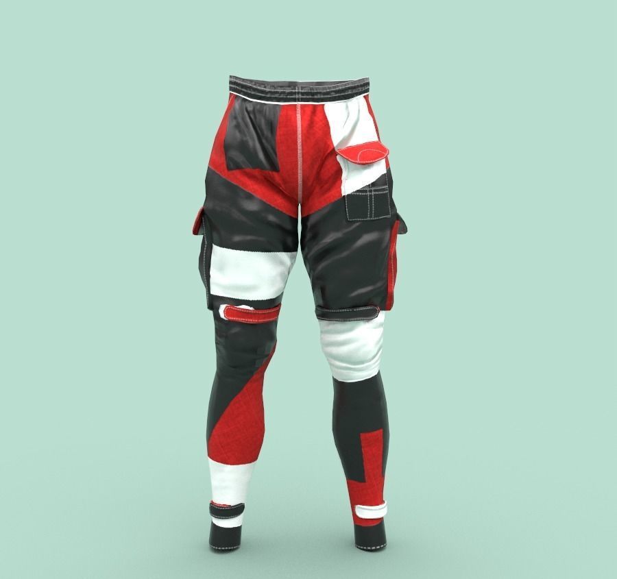 Tactical pants Low-poly 3D model_2
