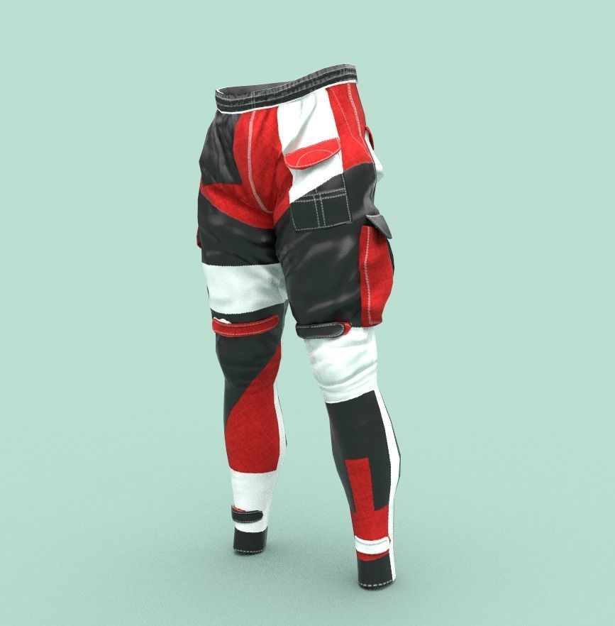 Tactical pants Low-poly 3D model_3