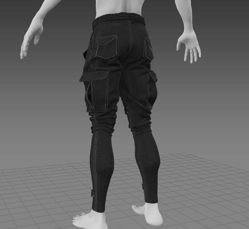 Tactical pants Low-poly 3D model_8