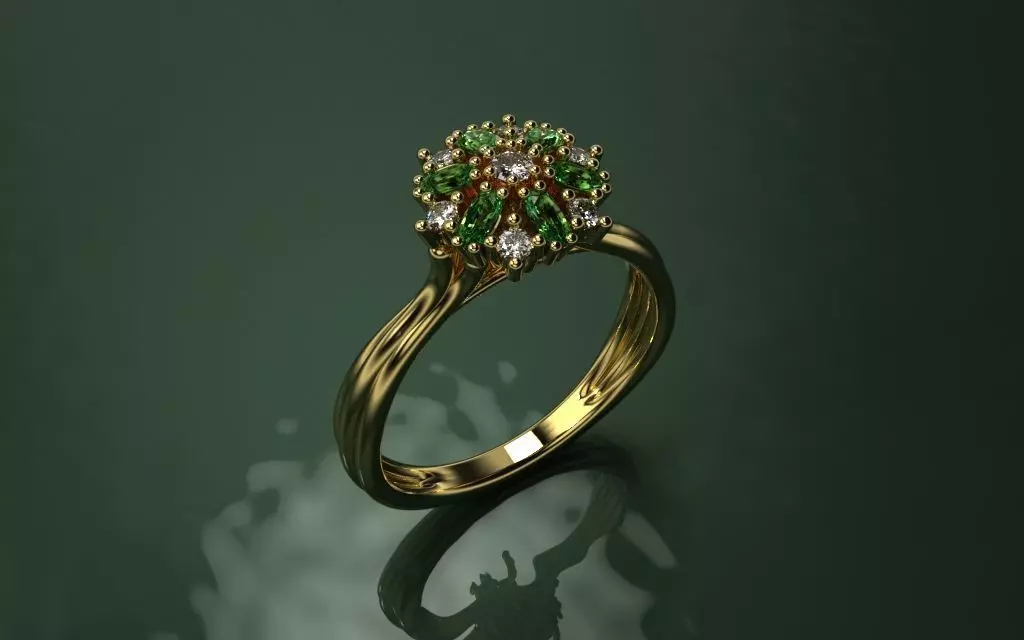 Engagement Shower Ring - Jewelry 3D - AN-520 3D print model