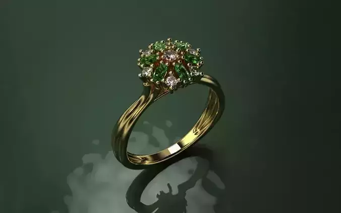 Engagement Shower Ring - Jewelry 3D - AN-520
