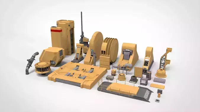 sci-fi Architecture kitbash 37 3D model