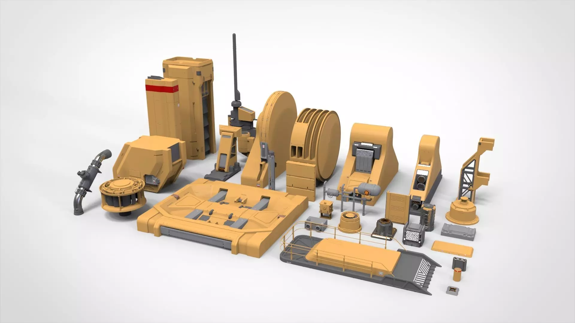 sci-fi Architecture kitbash 37 3D model_0