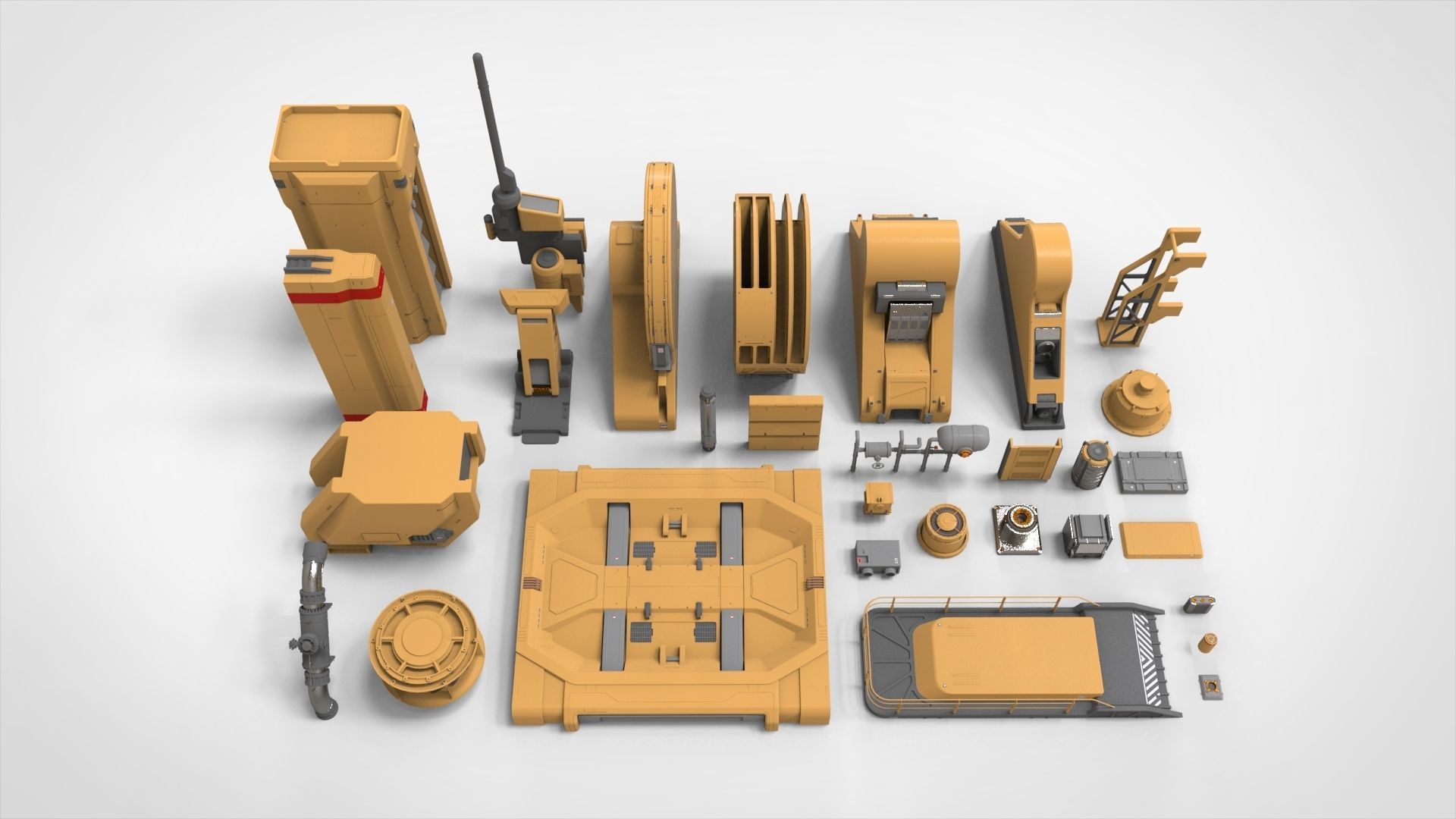 sci-fi Architecture kitbash 37 3D model_2