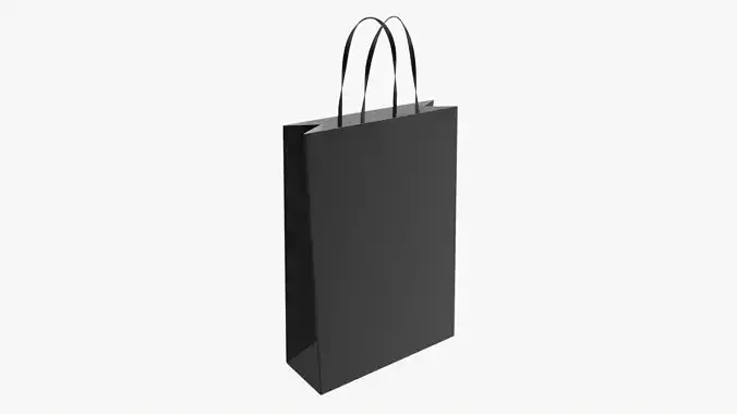 Black paper bag with handles 01