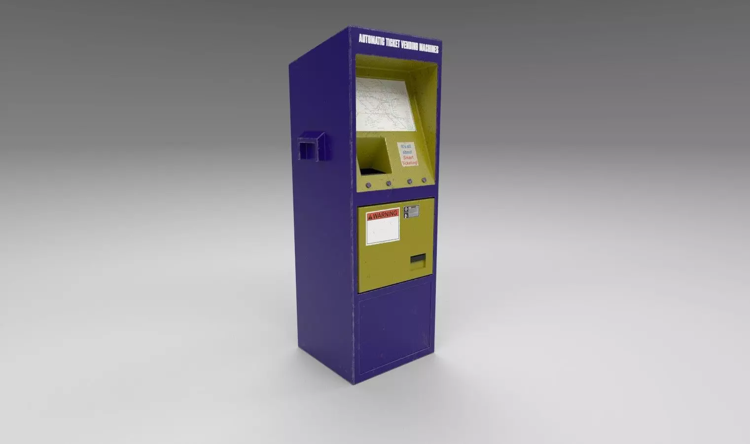 Automatic Ticket Vending Machine 3D Model Low-poly 3D model_0
