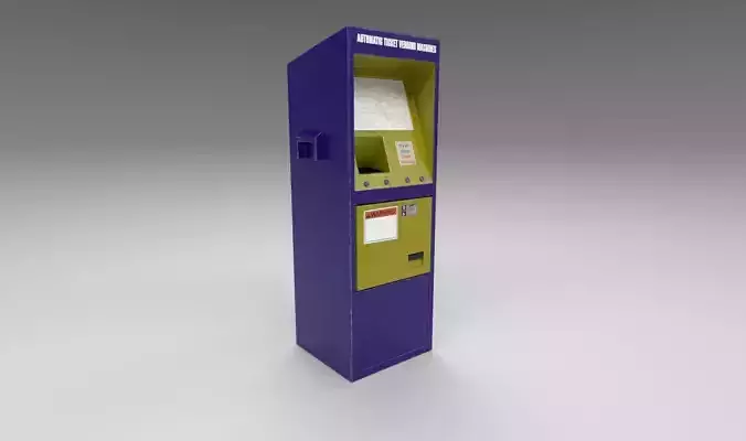 Automatic Ticket Vending Machine 3D Model Low-poly 3D model