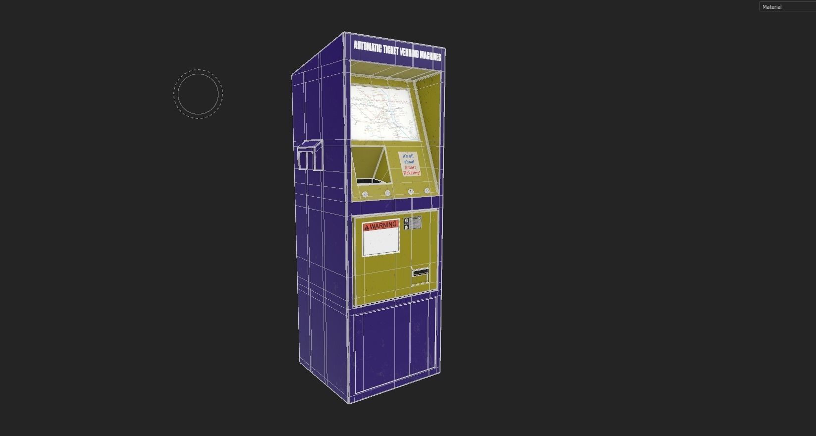 Automatic Ticket Vending Machine 3D Model Low-poly 3D model_4