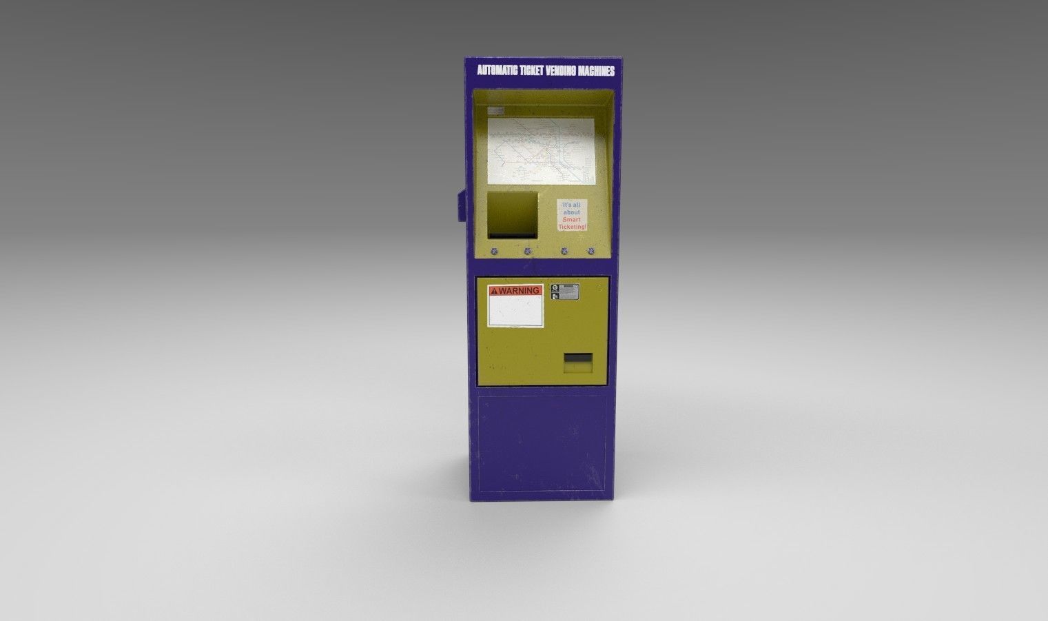 Automatic Ticket Vending Machine 3D Model Low-poly 3D model_1