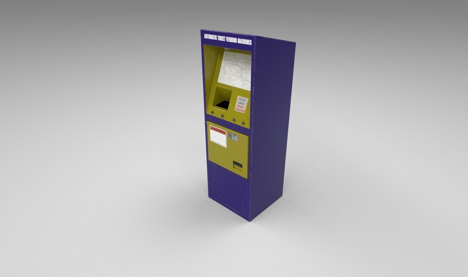 Automatic Ticket Vending Machine 3D Model Low-poly 3D model_2
