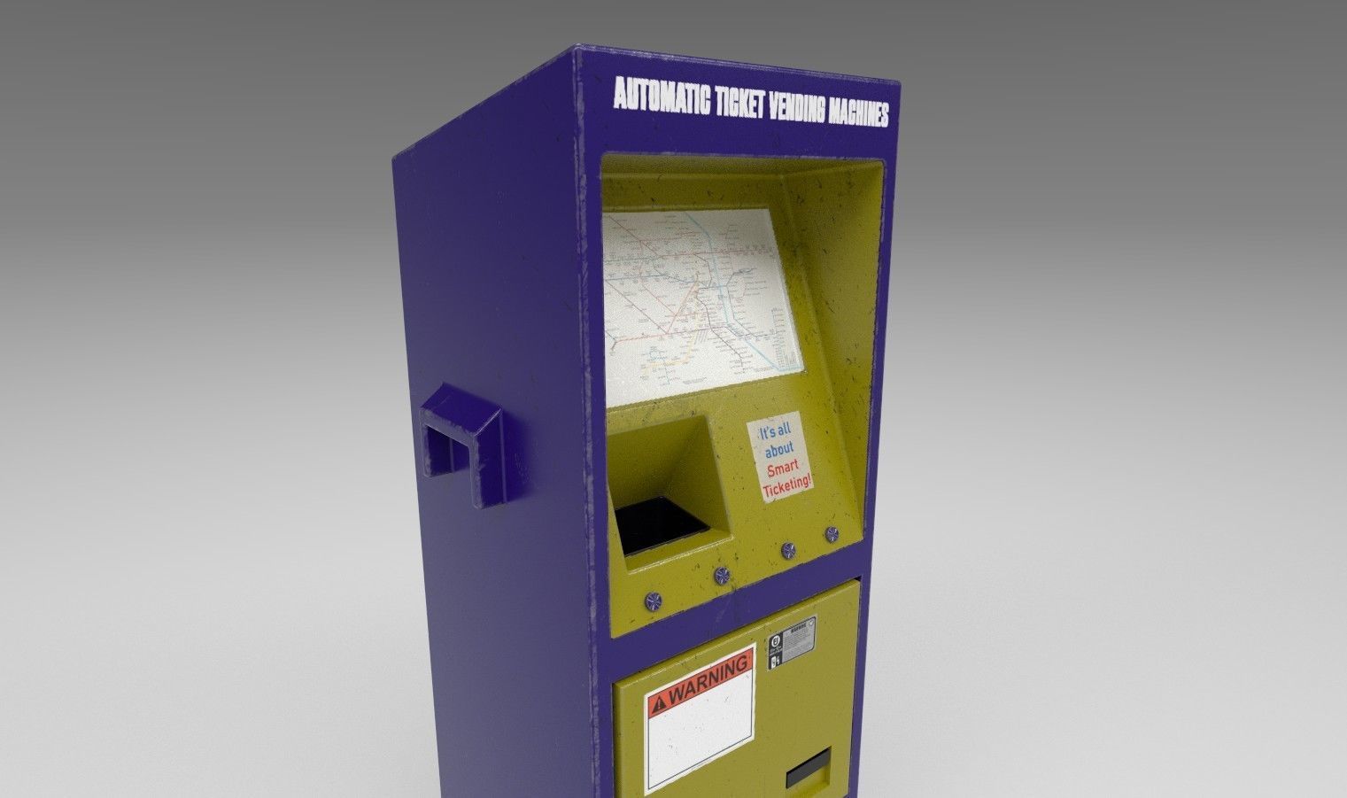 Automatic Ticket Vending Machine 3D Model Low-poly 3D model_3