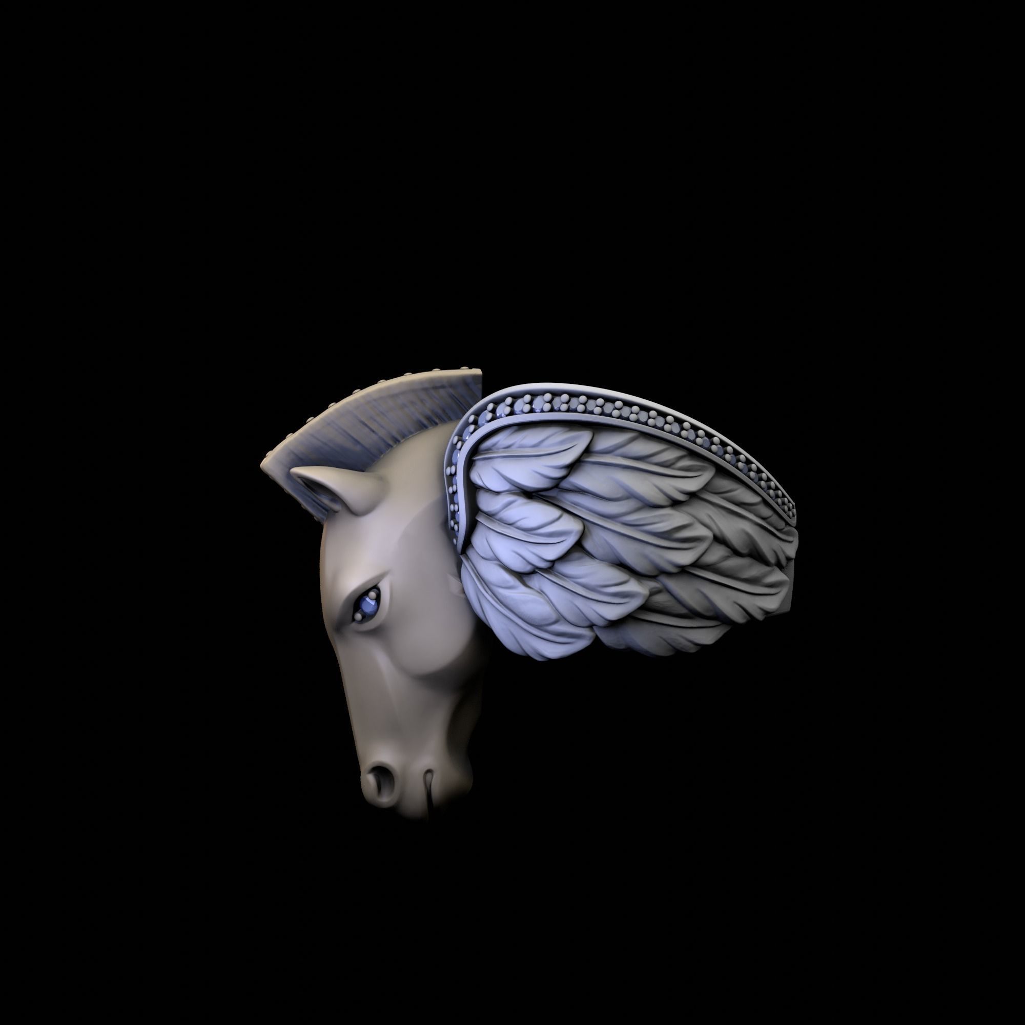 Pegasus ring 3D print model_2