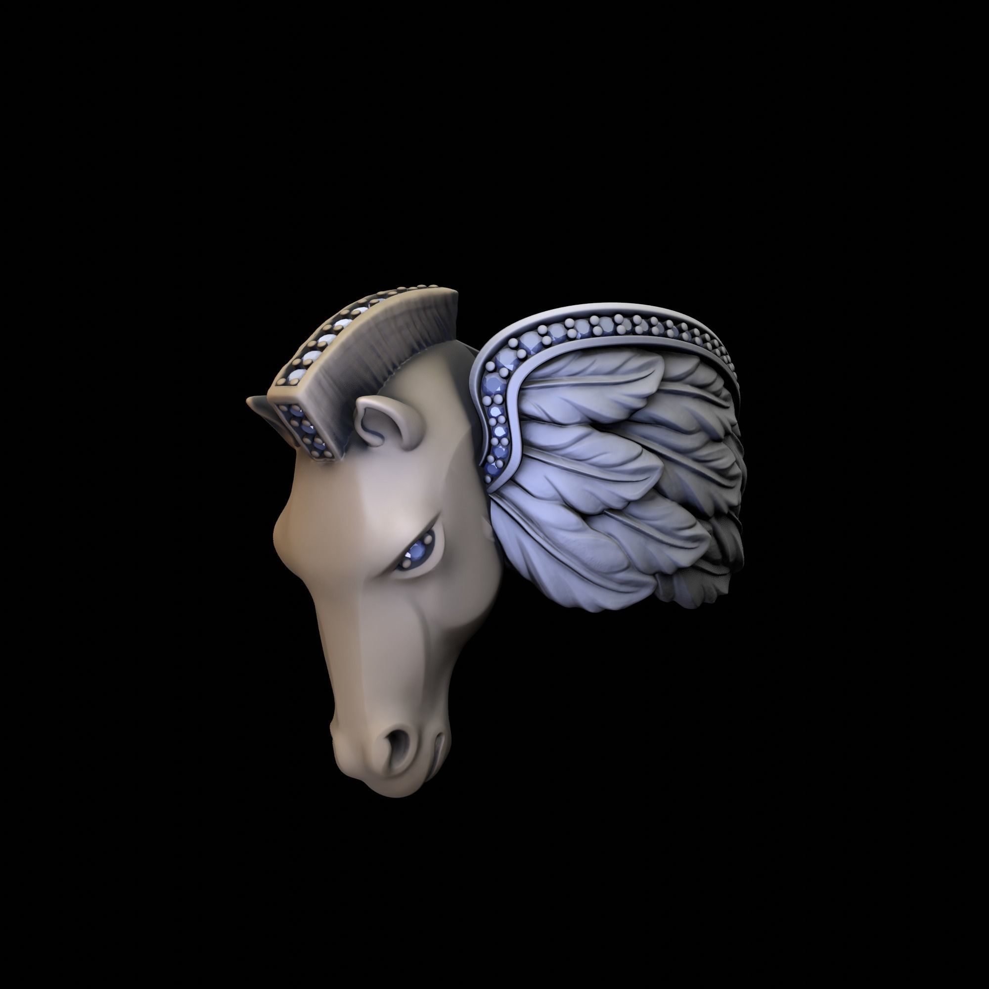 Pegasus ring 3D print model_4