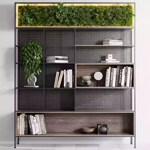 Metal Shelves Decorative With Plants and Book