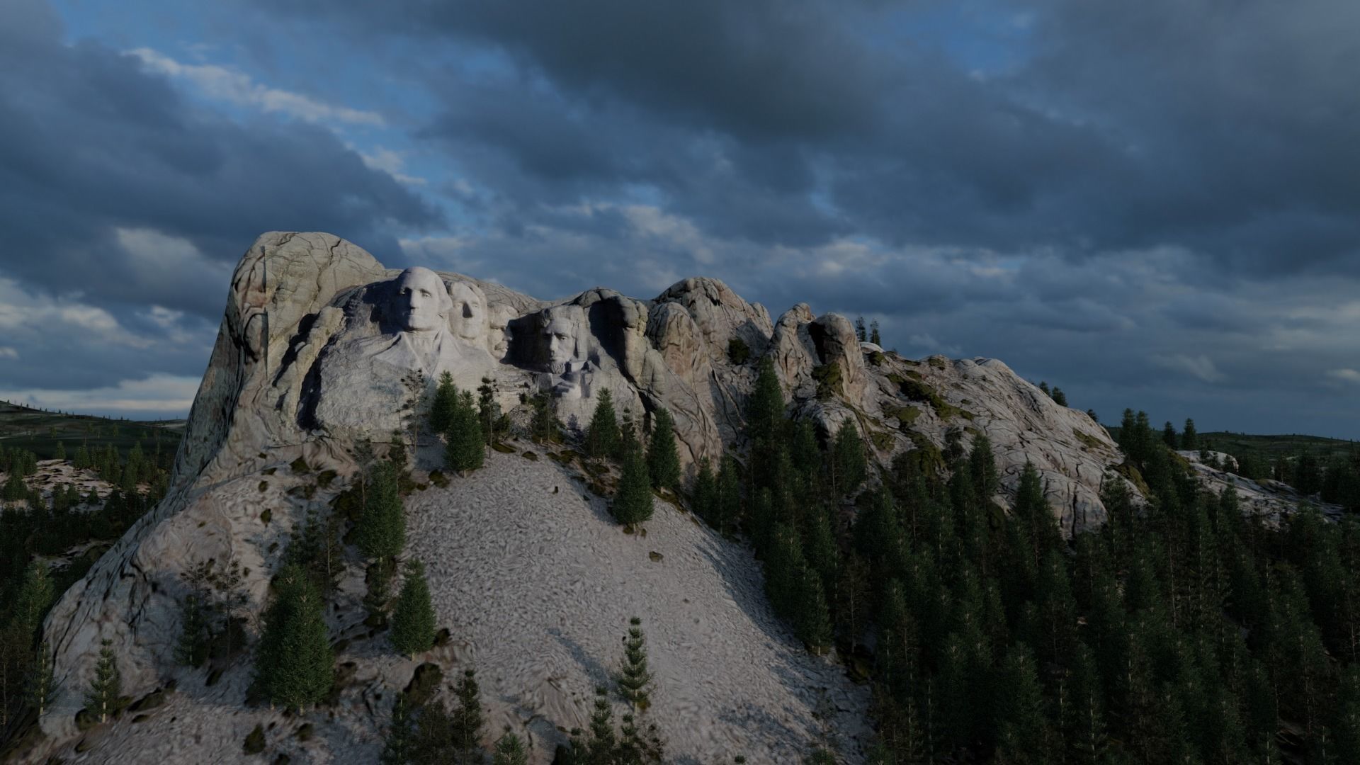 Mount Rushmore Landscape and 3D Printable 3D model_8