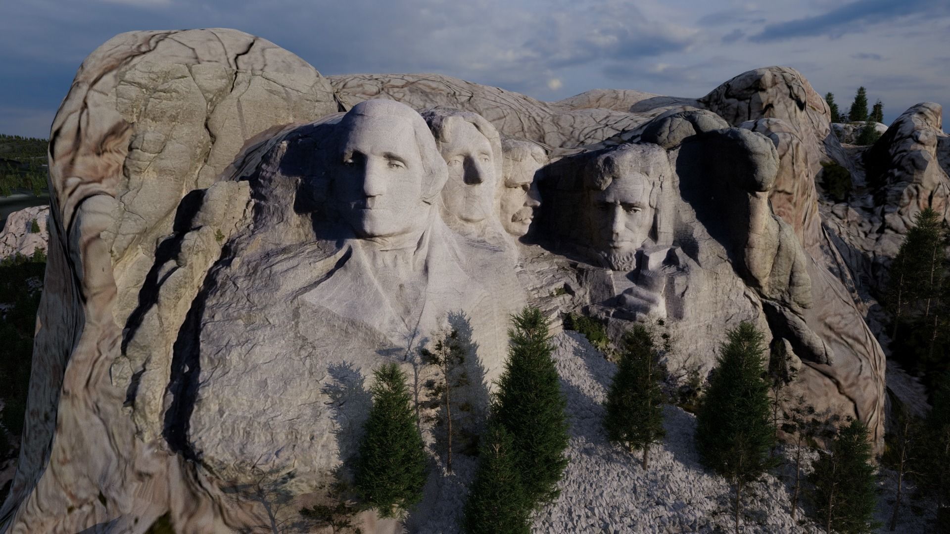 Mount Rushmore Landscape and 3D Printable 3D model_11