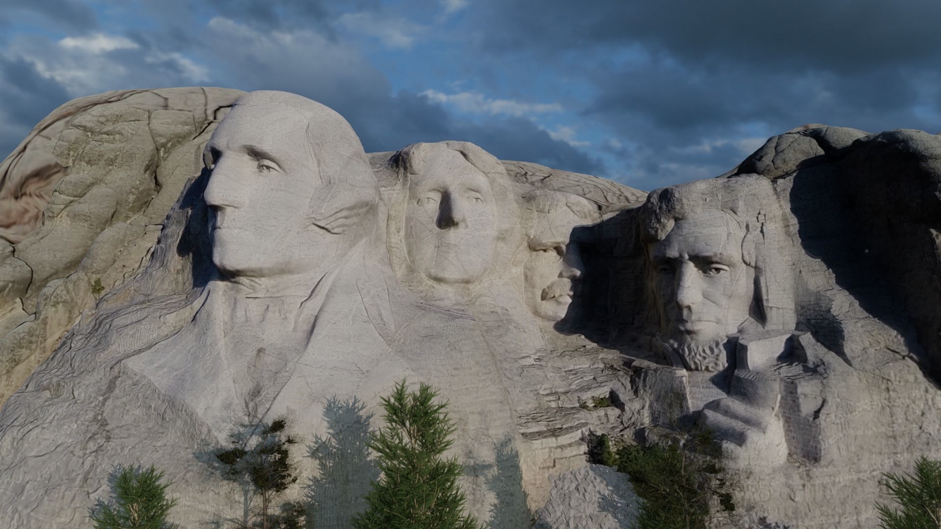 Mount Rushmore Landscape and 3D Printable 3D model_7