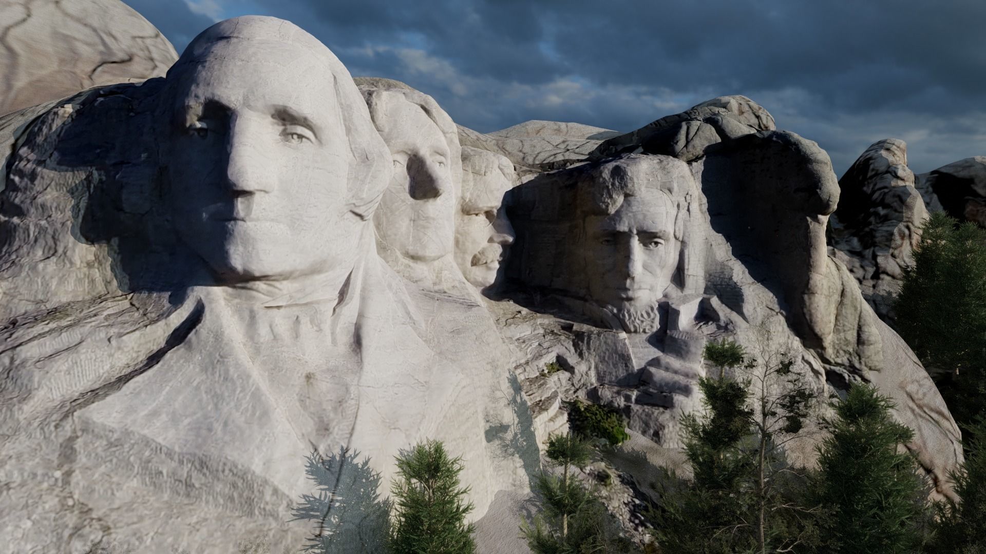 Mount Rushmore Landscape and 3D Printable 3D model_5