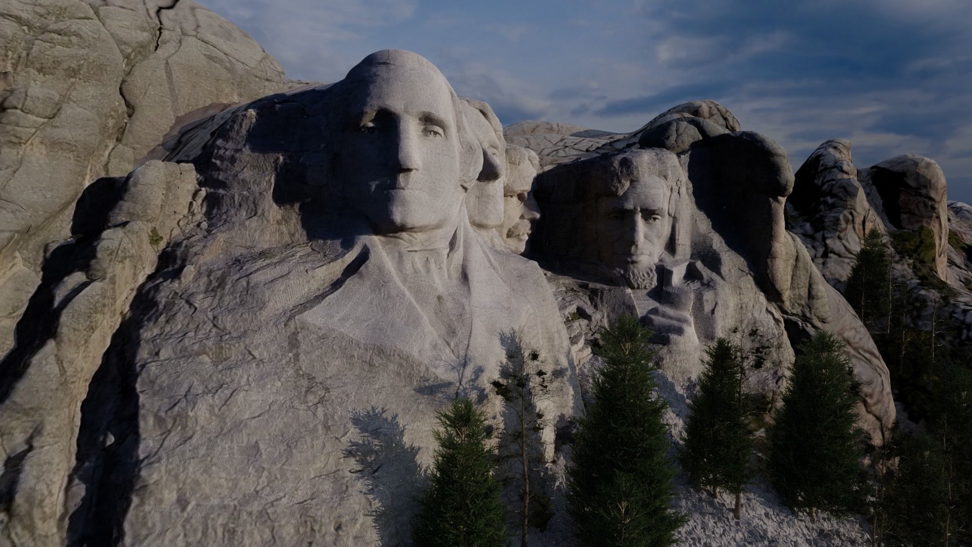 Mount Rushmore Landscape and 3D Printable 3D model_9