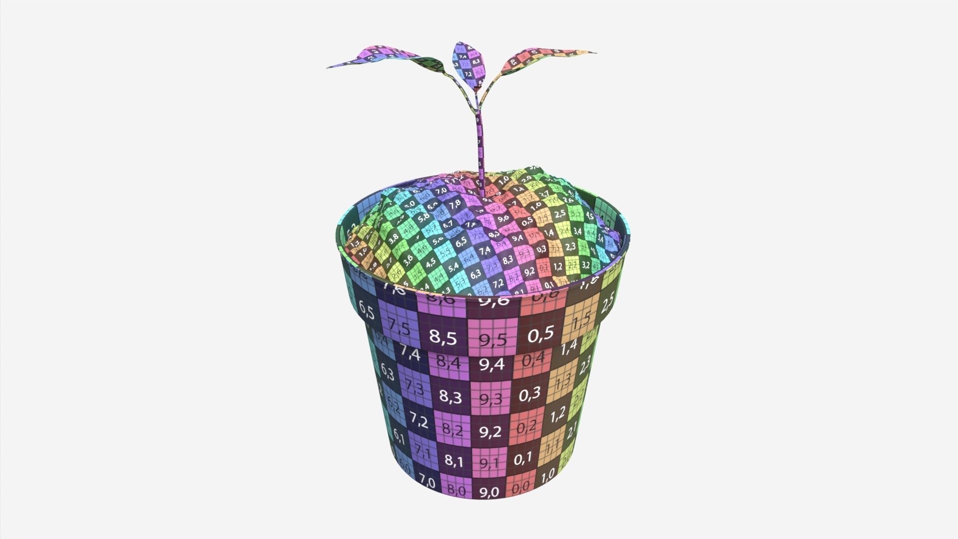 Decorative potted plant 12 3D model_7