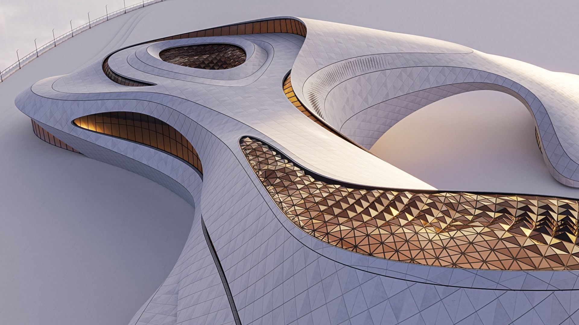 Futuristic building 46 3D model_5