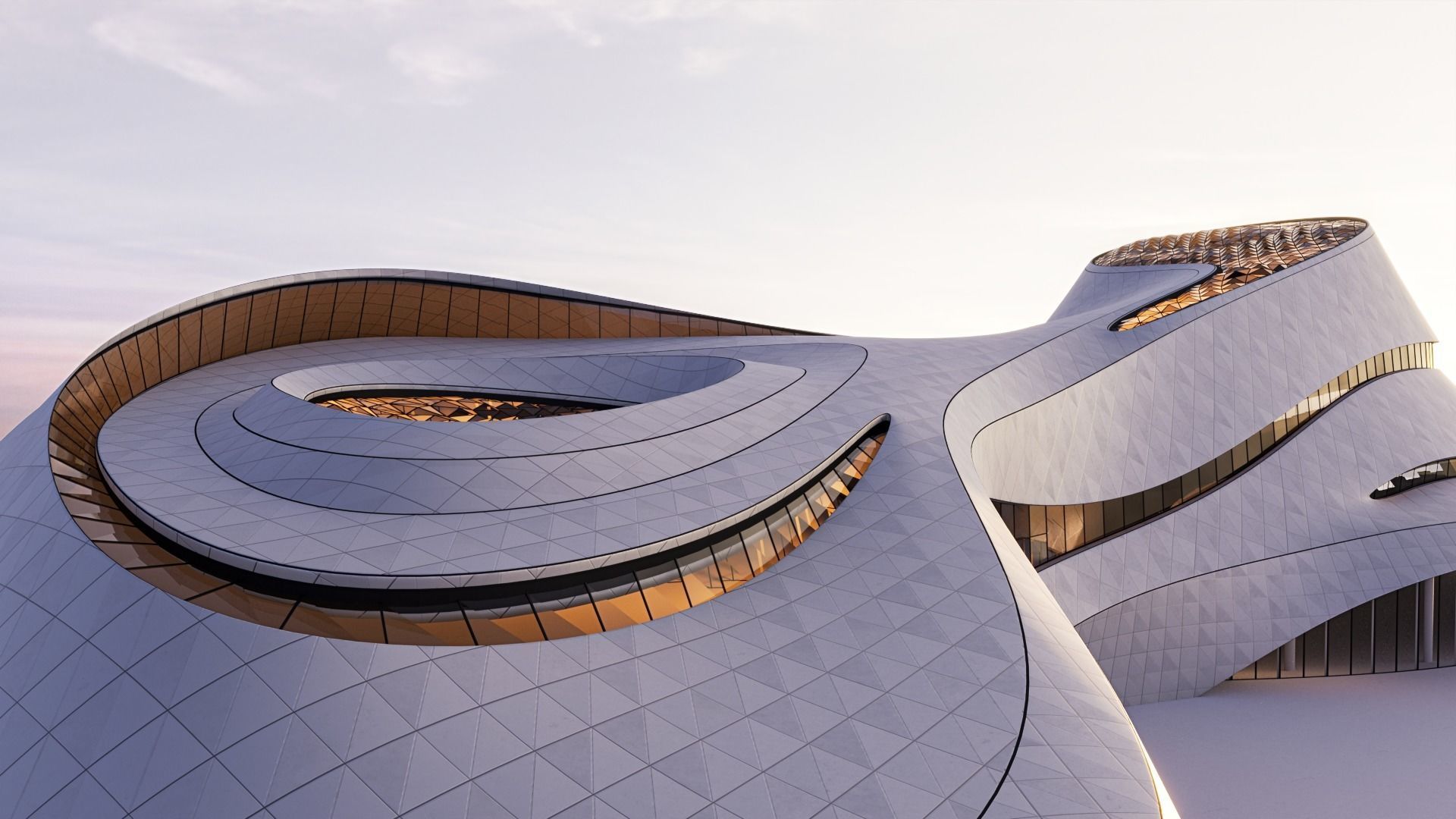 Futuristic building 46 3D model_4