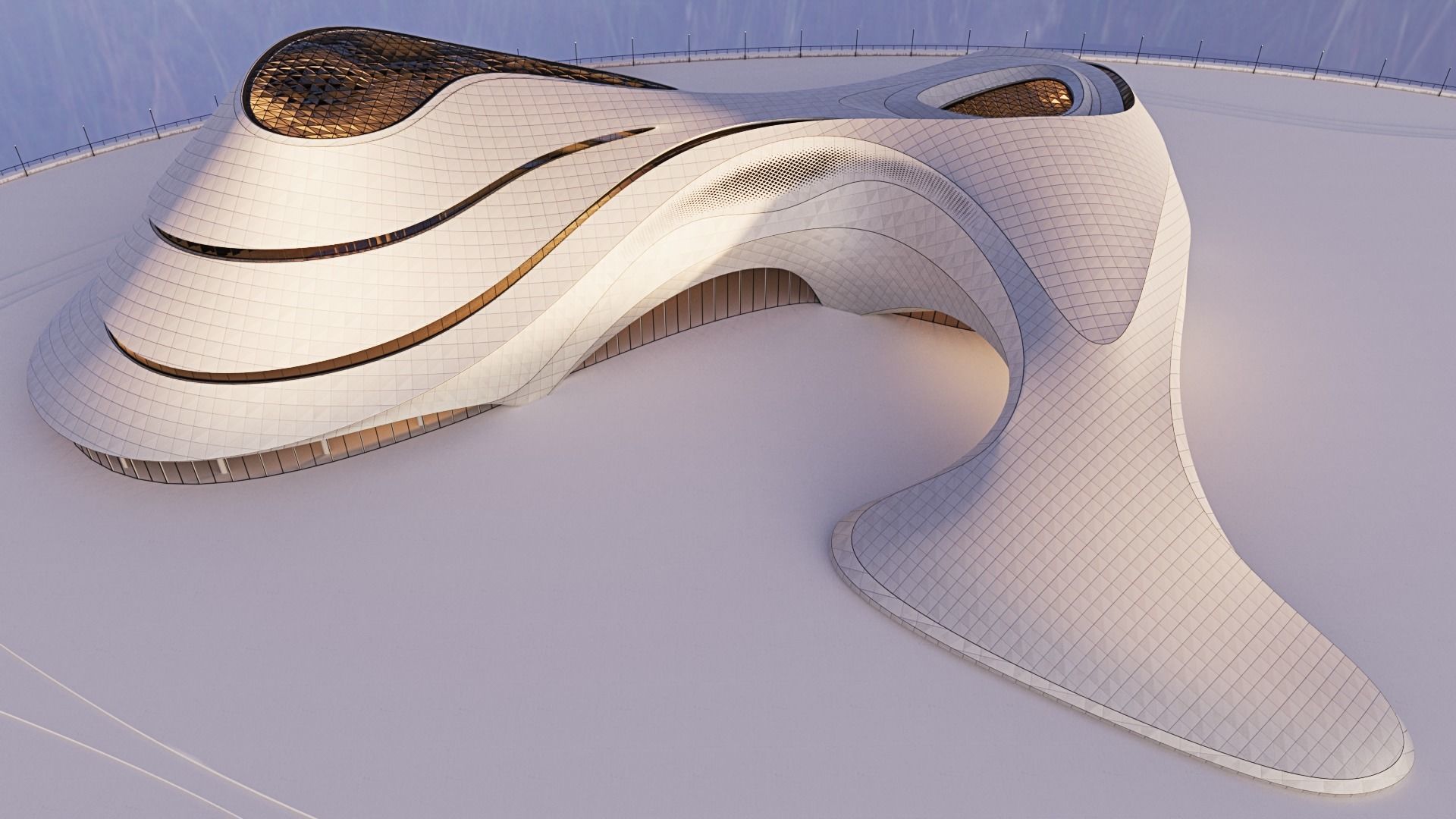 Futuristic building 46 3D model_3