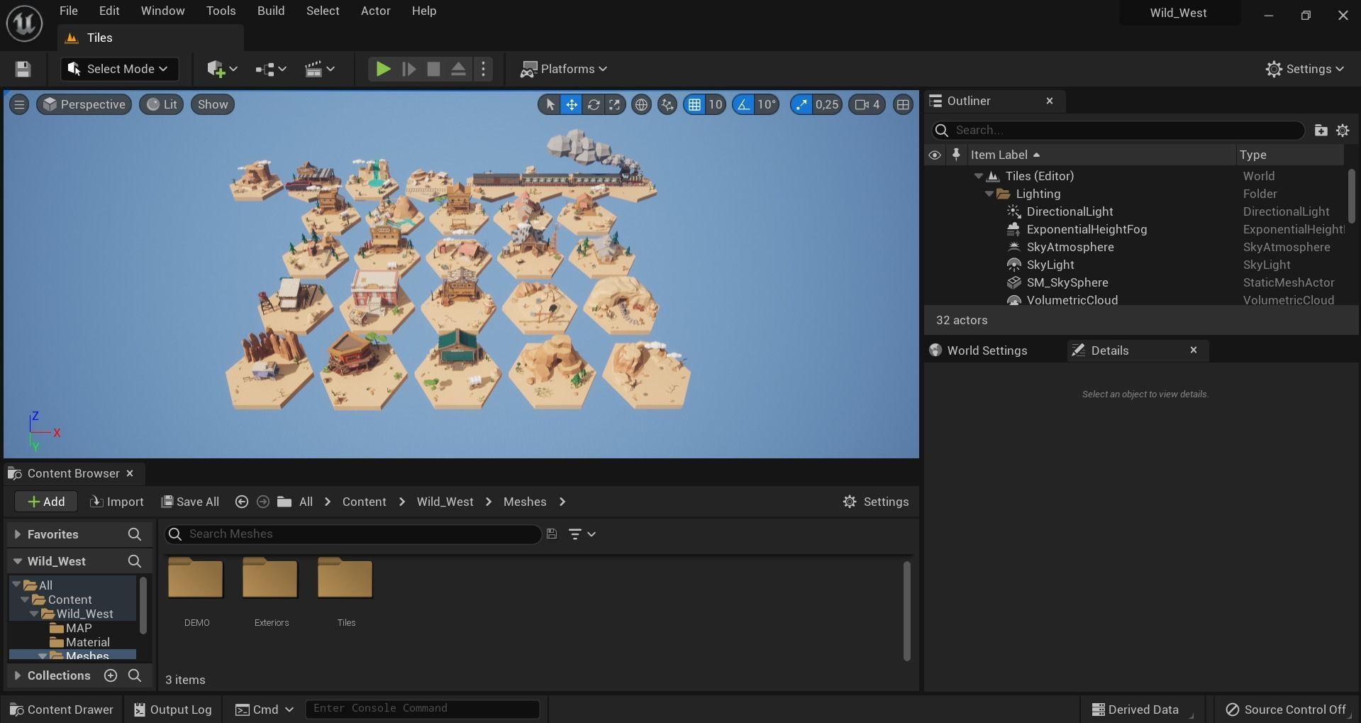 Low Poly Wild West Set Low-poly 3D model_24