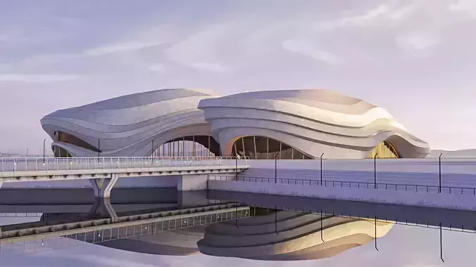 Futuristic building 48 3D model