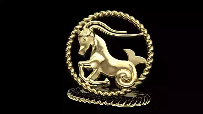 Capricorn pendant 3D model 3D print model
