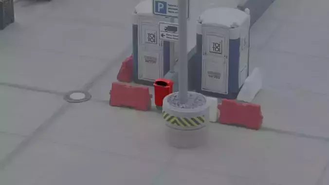 trash bin h0 scale 1-87 3D print model
