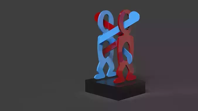 THE BOXERS SCULPTURE- BY KEITH HARING 3D print model