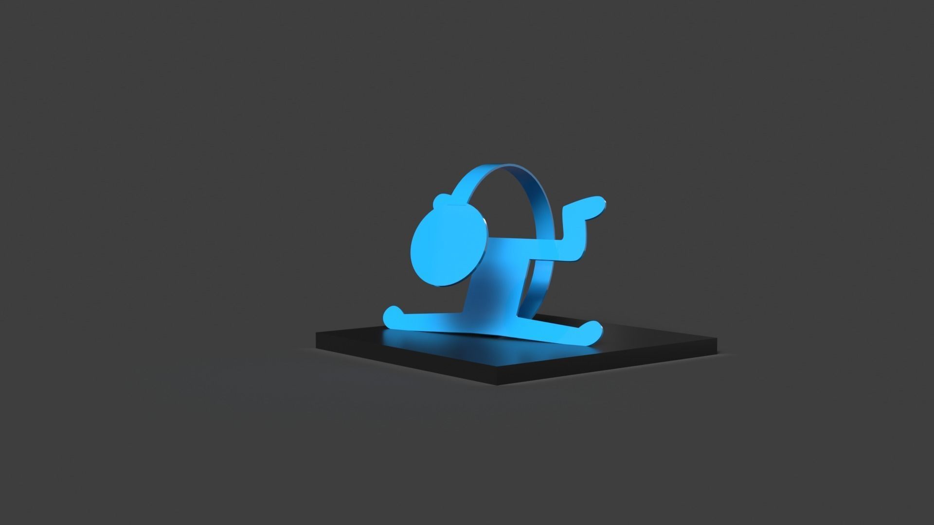 FLAT HEAD SCULPTURE- BY KEITH HARING 3D print model_2
