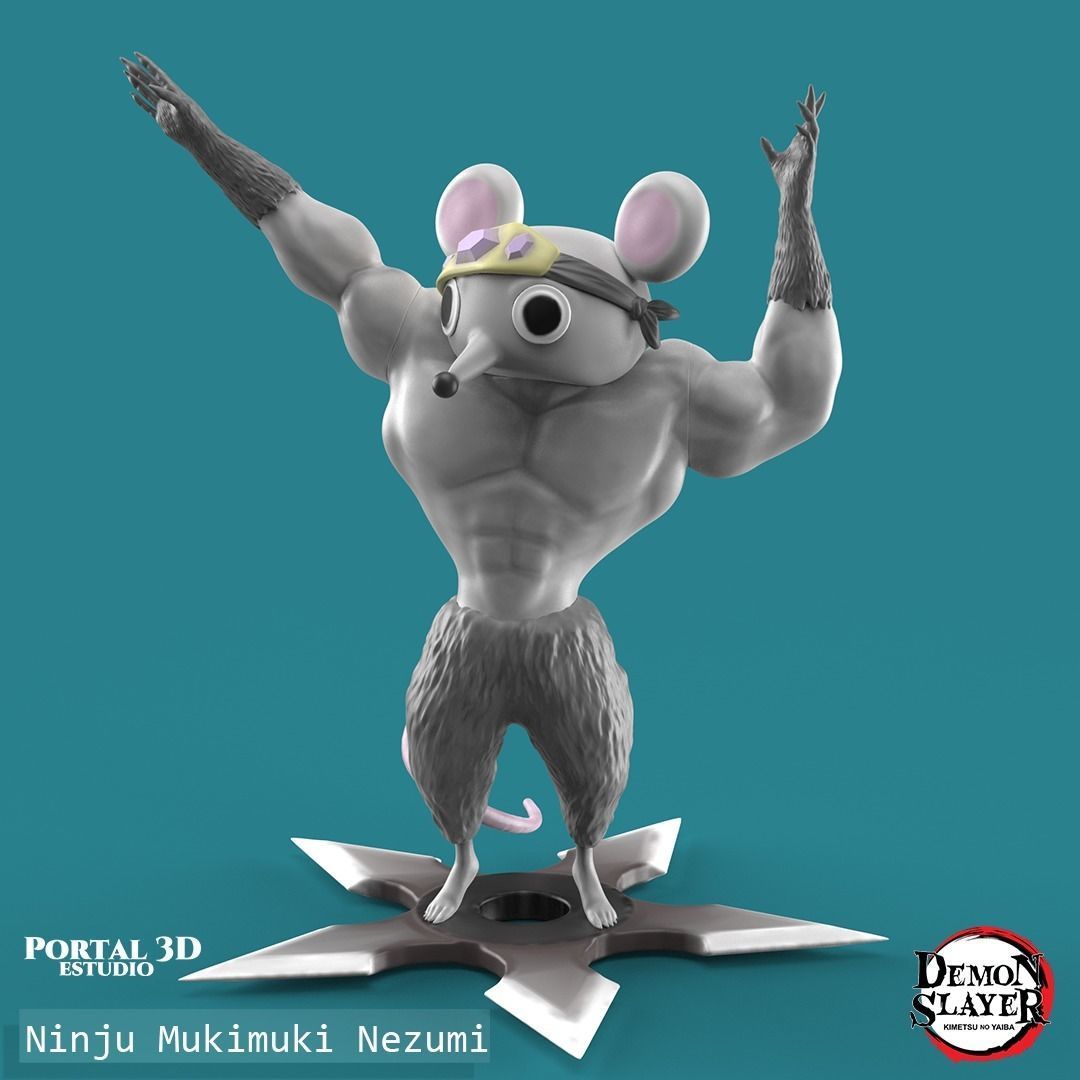 PACK 2 NINJU MUKIMUKI NEZUMI 3D print model_4