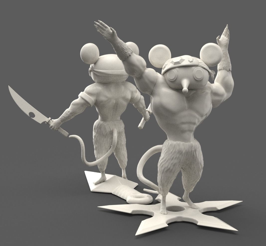 PACK 2 NINJU MUKIMUKI NEZUMI 3D print model_6