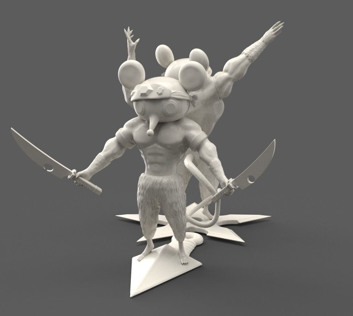 PACK 2 NINJU MUKIMUKI NEZUMI 3D print model_7