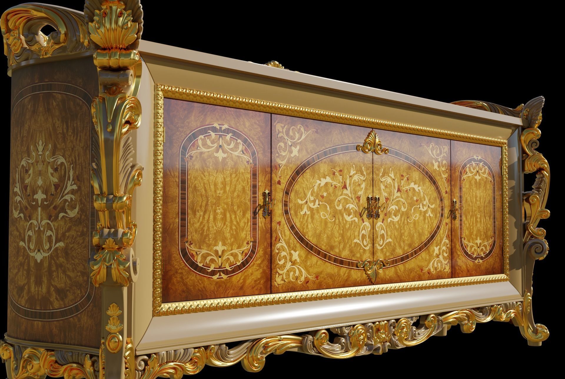 Comodo 3D ornate sideboard 3D model_3